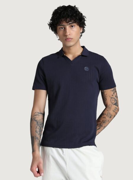 Puma Premium Essentials Ribbed Polo – New Navy
